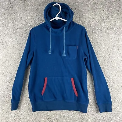 Hollister Indigo Blue Hoodie Sweatshirt Men Size S Pullover Sherpa Hoodie/ 40-16 • $26.78