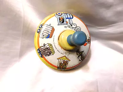 OHIO ART SPINNING TOP CIRCUS TRAIN And ANIMALS TIN METAL Vintage • $10