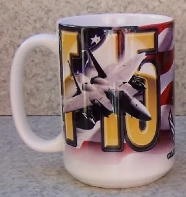 Coffee Mug Military Aircraft F-15 Eagle NEW 14 Ounce Cup W/ Gift Box Made In USA • $29.99