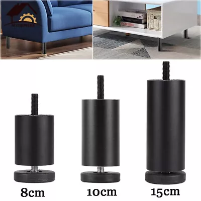 Metal Legs Furniture Feet For Sofas Beds Chairs Stools Cabinet Adjustable • £5.59