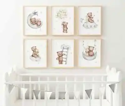 Teddy Bear Poster Print Nursery Wall Art Baby's Room Decor Playroom Posters • £2.95