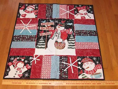 Quilt Handmade 40.5 X40.5  Blanket Christmas Quilt  Snowman 2015 ~ C-0026 • $69.99