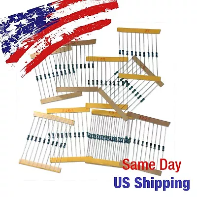 100PCS Resistor Set 1/4 Watt .25W 220Ω Ohm 1MΩ 330 1K 2K 5.1K 10K 10R 100R 100K • $7.39