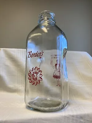 Vintage Half Gallon Milk Bottle Borden's Elsie Cow Borden Bordens Dairy • $16.99