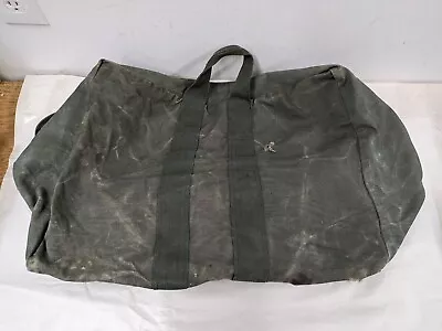 Vintage Vietnam Era 1971 Military Kit Bag Flyer Canvas Duffle Large Green • $29.99