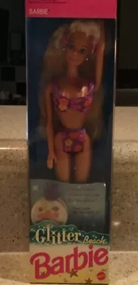 Vintage 1992 Glitter Beach Barbie Doll With Lotion Accessories Mattel Brand New • $45