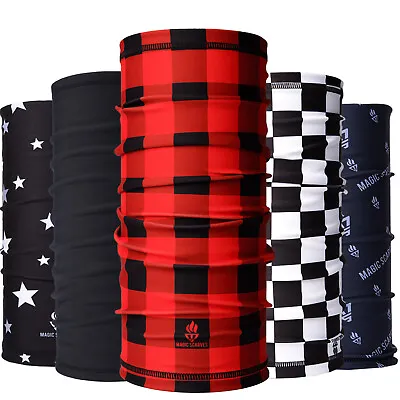 Windproof Red Buffalo Check Windproof Motorbike Neck Warmer Fleece Snood Scarf • £12.99