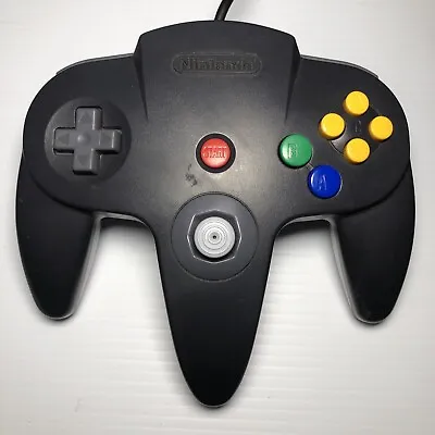 OEM Original N64 Controller Nintendo 64 NUS-005 Black On Gray - Tested - 29#01 • $21.95