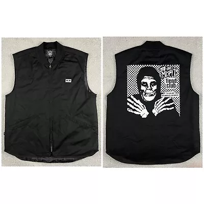 Obey Misfits Vest Mens Medium Jacket Black Fiend Club Insulated Limited Rare Y2K • $99.99