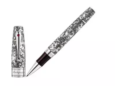 Montegrappa Skulls & Roses Rollerball Pen Silver Limited Edition ISSKNRSE • $2340