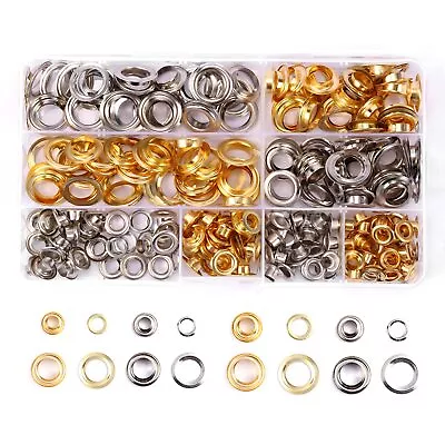 200 Sets Metal Grommets Eyelets 1/2  1/4  2/5  3/16  With Washers And Storage... • $15.61