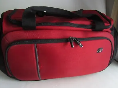 Victorinox Red Duffle Carryon Bag Side Pockets Double Handles Shoulder Strap 20  • $48