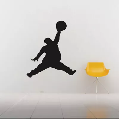 Old Jumpman Basketball MICHAEL Wall Decal Fat Uncle JORDAN Sticker Funny Decor • $18.99