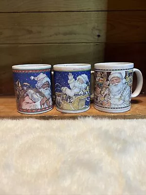 Vintage Set Of 3 1999 J.C. Penney Collectible Christmas Mugs By Betty Whiteaker • $17.85