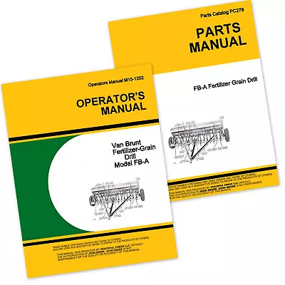 Operator Parts Manual For John Deere Van Brunt Fb157A Fb177A Grain Drill Catalog • $36.57