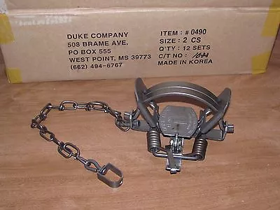 12 Duke #2 Coil Spring Traps Raccoon Coyote Bobcat Fox Lynx New Sale • $142.21