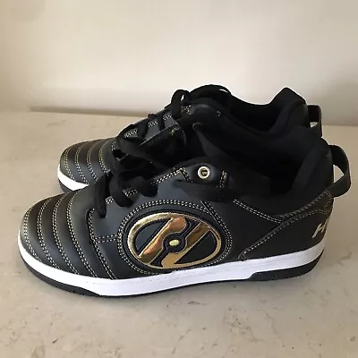 Heelys Voyager Plus Rollerskate Black & Gold Lace Up Shoes Size UK 4 - New • £35.99