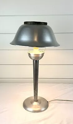 Soundrite Spun Aluminum Lamp Mid Century Modern Machine Age Atomic Art Deco MCM • $150