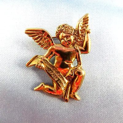 The Vatican Library Collection Angel Pin Brooch Gold Tone Cherub Wings • $15