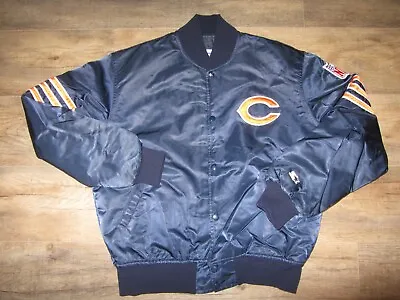 Chicago Bears Vintage NFL Football Satin Starter Jacket L Authentic Team Sewn • $95.83
