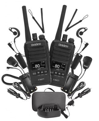 $371.95 • Buy Uniden Uh755-2dlx 5 Watt Uhf Cb Splashproof Handheld Radio - Deluxe Pack