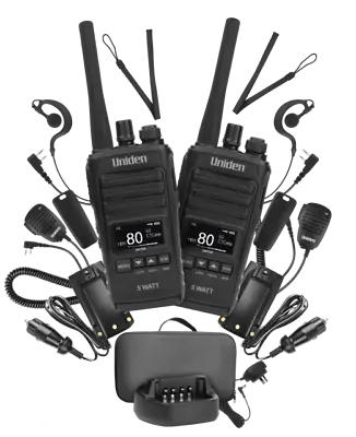 Uniden Uh755-2dlx 5 Watt Uhf Cb Splashproof Handheld Radio - Deluxe Pack • $359.10