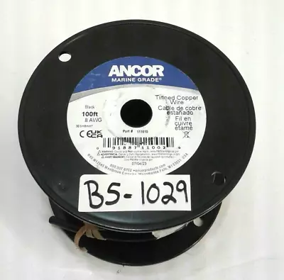 Ancor 111010 Marine Grade Battery Cable Tinned Copper Wire Black 8AWG 100' Spool • $61.99