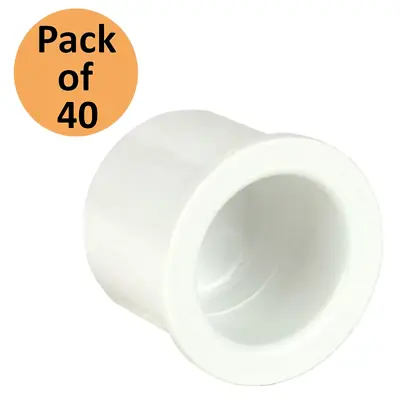 PVC FORTS 1/2 Inch 1 Way Cap PVC Fitting Connector White (Pack Of 40) • $12.99