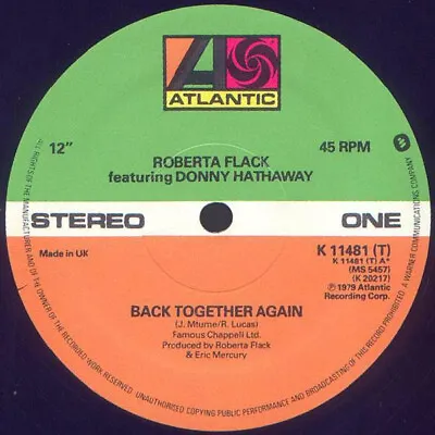 £19.60 • Buy Roberta Flack Featuring Donny Hathaway - Back Together Again / On