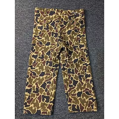 WOOLRICH FROGSKIN Frog Skin CAMO Camouflage 100% WOOL Hunting PANTS 36x25 • $68.90