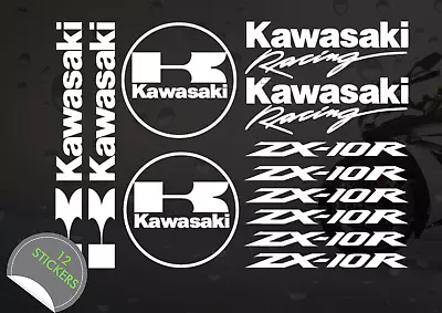 X 12 Kawasaki ZX-10R Decal Sticker Set - For Motorcycle Motorbike Bike Helmets • £7.49
