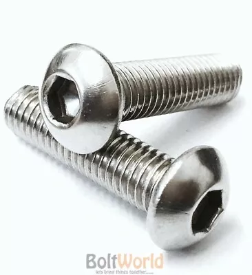 £2.29 • Buy M3 M4 M5 M6 M8 Button Head Allen Screws Bolts A4 Marine Grade Stainless Steel