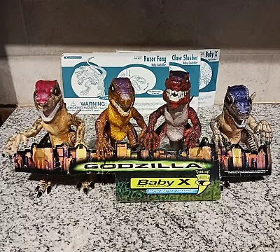 Vintage 1998 Lot 4 Baby GODZILLA 6  Figure Razor Fang Baby X Trendmasters Toho • $49.99