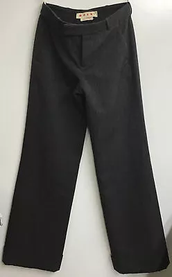 Marni Pants Charcoal Wool Dress Pant Straight Leg Lined With Cuff Size 40/ 6 • $150