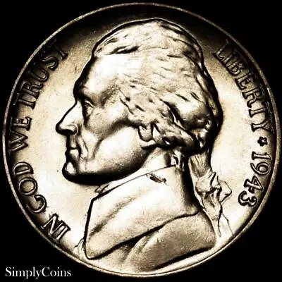 1943-D/D RPM FS-501 Jefferson Silver War Nickel AU / Uncirculated SKU-C-140 • $0.99