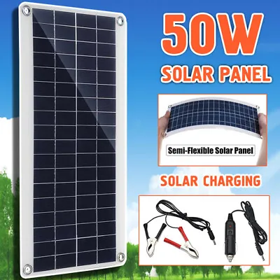 UK 50W Solar Panel 12 Volt Trickle Battery Charger For Caravan Car Van Boat Kit • £16.99