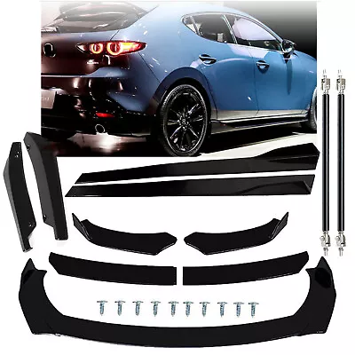 Front Bumper Lip Spoiler Splitter Side Skirt For Mazda 2 3  5 Glossy Black • $79.99