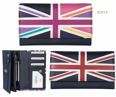 Soft Leather Union Jack Matinee Ladies RFID Purse By Mala Leather Giftboxed • £37.79