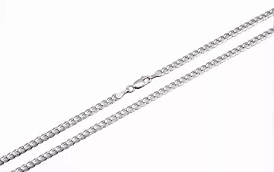 14K Solid White Gold Cuban Link Chain Necklace 2mm-4mm Men's Women Sz 16 -30  • $630.28