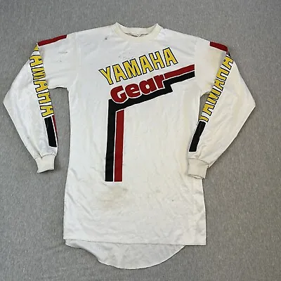 Vintage 80s Yamaha Gear Motocross Jersey - Distressed Holes Stains - See Pics • $96