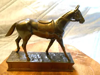 Lovely HTF K &O Metal Thoroughbred Metal  Horse Figurine Med Size Elegant Base • $90