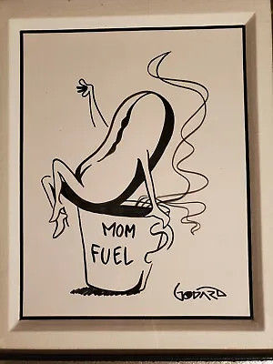 Michael Godard Single Brush Stroke Orig. Acrylic Painting On Paper (Mom Fuel)   • $1995