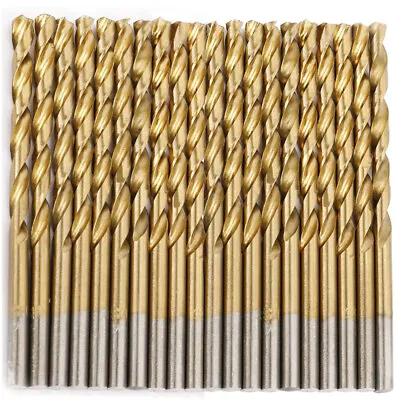 Drillforce 20PCS 1/8  Titanium Drill Bits Set HSS Jobber Metal Wood Drill Bit • $10.39