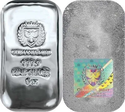 1oz Ounce 999.9 Fine Silver Germania Mint Bar Sealed With Assay Hologram A+' • £33.99