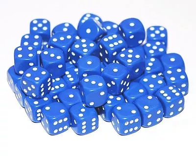 50 Blue Dice 12mm  D6 (6 Sided) • £3.95