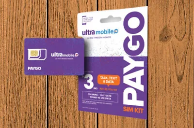 2 Pack Of Ultra Mobile Paygo SIM Cards. First Month Free After Activation. • $31