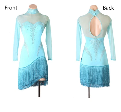 £59.99 • Buy Backless Tassel Womens Latin Tango Rumba Samba Ballroom Competition Dance Dress