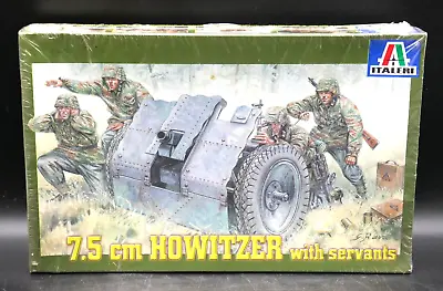 1:35 Italeri 6400 7.5cm Howitzer With Servants Model Kit - New & Sealed • $18.99