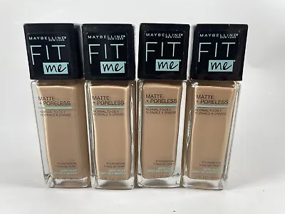 Lot Of 4 Maybelline Fit Me Matte + Foundation Nude Beige 125 1oz #W1 • $19.49