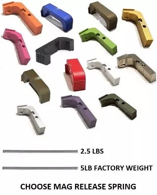 Extended Magazine Release Plus Spring For GLOCK GEN 1 - 5 42 43 43X Pick Color • $26.95